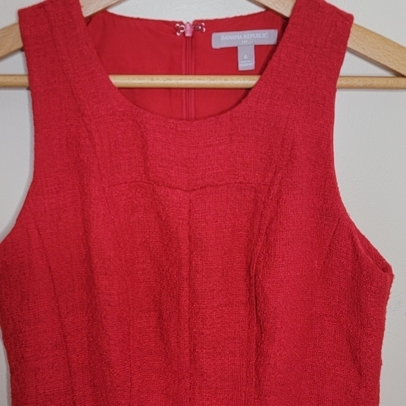 Banana Republic Factory | Red Textured Sleeveless A-line Dress Size 6 - Picture 2 of 4